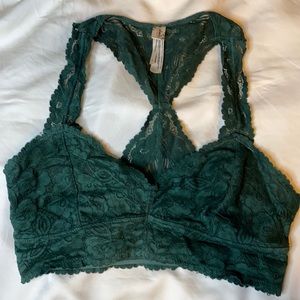Free People Lace Forest Green Bralette